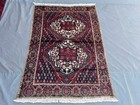 4x6 Antique Afghan Rug  Hand Knotted Turkish Inspired Carpet   Persian Style Rug