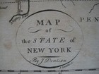 Original 1796 J  Denison Map State Of New York Post Roads Forts Towns Counties