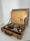 Grumbacher Vtg Wooden Painters Palette Case Dovetail Box Brushes Paints Lot Etc