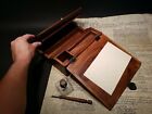 Antique Style Folding Writing Slope Lap Desk Box With Inkwell Pen Ink