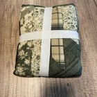 Pottery Barn Winter Spruce Quilted Euro Sham 26x26 Green Floral Plaid