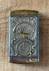 Antique Brass Embossed B p o e Elks Lodge Fraternal Advertising Match Safe Case