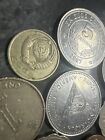 Lot Of 43 Vintage Foreign Coins Soviet Espana Franc Germany Cent Dollar More