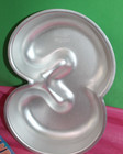Wilton Number Three Silver Aluminum Metal Mold Baking Party Pan Decoration