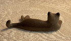 Vtg Retired Hagen Renaker Miniature Gray Lying Cat Porcelains Figurine U s a 