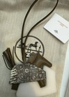 New Hermes Bag Charm Rodeo Robeo Rock Pm  Milo Lambskin Natura Lizard Etoupe