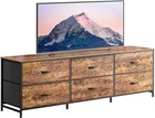  63 Inch Tv Stand For 55  65  70 Inch Tv  6 Drawer Dresser For Rustic Brown