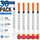30 Pack U-100 Syringes  1ml cc 31g 5 16   8mm   Disposable Syringe