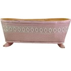Vintage Wood   Wicker Rocking Baby Doll Bed Cradle Bassinet 1976 Pink White