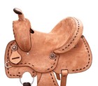 Western Youth Kids Child Barrel Horse Roughout Leather Saddle Suede Seat 10 -18 