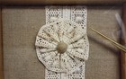 Wedding Guest Book   Pen Set - Rustic Country Burlap   Crocheted Lace Book New