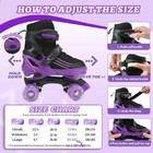 Adjustable Kids Roller Skates With Light-up Wheels For Beginners - Purple   Whit