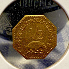1852 Pioneer Fractional 1 2    california Gold    Indian bear Merchant Token  sp3130