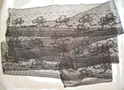 Antique Victorian Lace chantilly bows 87  X 4  unused cotton