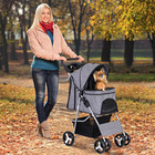 4 Wheels Foldable Pet Dog Cat Jogger Stroller Travel Carrier Strolling Cart W wa