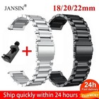 18 20 22mm Metal Watch Band Strap Replacement Stainless Steel Wrist Bracelet