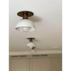 Modern Brass Flush Mount Ceiling Light     Cream White Shade Kitchen Bathroom