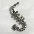 Vintage Estate Rhinestone Swirl Pin Brooch Figural Clear Prong Set Silver Tn 2 