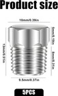 5 Pcs 1 8  Npt Plug Outer Hex Head Thread Pipe Plug Fitting  1 8  Npt Male 304 S