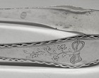 Antique 18th Century American Coin Silver Sugar Tongs Engraved Ribbon Bow  Vines