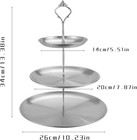 Stainless Steel 3 Tier Cupcake Stand  Tiered Trays Three Layer Cake Stand 3 Tier