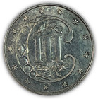 1862 Three Cent Silver Trime Uncirculated Unc Coin  19380