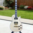 Custom Electric Guitar Gold Hardware Hh Pickups With Natural Flamed Maple Veneer