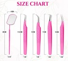 5pcs Stainless Steel Eyelash Extension Tweezers Set   Volume  With Box