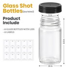 Landneoo 15 Pack 2 Oz Glass Shot Mini Bottles W black 2oz-15 Pack  Black Lids 