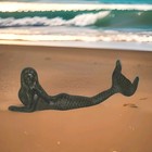 Mermaid Figure Statue Cast Iron Metal Ocean Sea Beach Nautical Coastal Decor