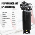 5 5hp Air Compressor 60 Gallon Vertical Asme Tank 10cfm 220v 1 Ph 180psi 3 7kw