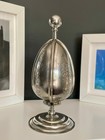 Rare Collectable Antique Silver Egg Shaped Perfume Scent Bottle Lipstick Holder