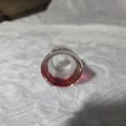 Vintage Sewing Thimble Textured Red Shot Glass Hoobnail Hand-painted 1 75 