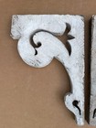 Outstanding Pair Antique House Corbels 18hx13d White Chippy Paint Arch Salvage