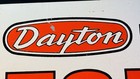 Vintage Dayton Motor Sign Double Sided Metal Electric Grainger Garage Wall Decor
