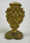 Vintage Brass Heart Shaped Wildflowers  Wax Seal Stamp Made In Italy