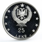Albania 25 Leke 500th Anniversary Of Lissi Skanderbeg Victory Silver Coin 1970