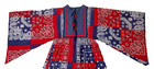 1970s Hippie Caftan Gown Dress Epic Paisley Cotton Bandana Print Red White Blue