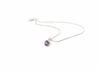 925 Sterling Silver Round Amethyst 0 60 Ct Solitaire Pendant With Box Chain-18 