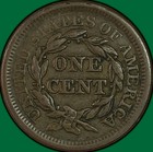1855 Upright 55 Braided Hair Large Cent Choice Extremely Fine Xf  au Coin  41419