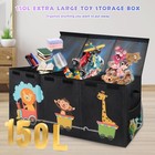Xl Toy Box With Lid - Collapsible Large Chest Toddler Bin Kids Storage Organizer