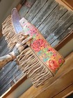 Rodeo Quincy Roses Leather Wide Belt With Fringe Womens Small med Cowgirl
