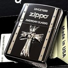 Zippo Lighter Case Only Cross Metal Gunmetal Black Etched Engraving Present Gift