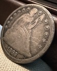 1865 Seated Liberty Dollar - Dark And Crusty Original Toning - Obv Scratched