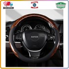 Kafeek Wood Grain Steering Wheel Cover 14 5 To 15 Inch Brown Universal Fit