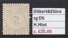 Gilbert   Ellice Gv1 1940 Postage Due 5d Grey-green Sg D5 H mint