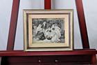 Antique Frederick Morgan Woven Silk Tea Time In The Garden Neyret Freres Framed