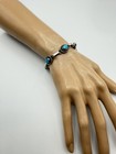 Vintage Navajo Sterling Silver Turquoise Link Bracelet Handmade