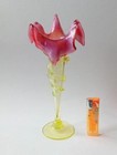 Antique Uranium Glass Vase Cranberry Vaseline European Floral Design 9 44 Inch