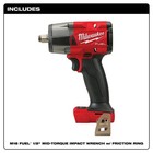 Milwaukee 2962-20 M18 1 2  Mid-torque Impact Wrench W  Friction Ring Bare Tool